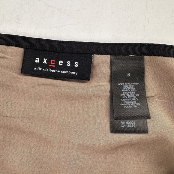 Axcess By Liz Claiborne Brown Black Pleated A-Line Skirt 8 Boho Ombre Pleated - Picture 3 of 12